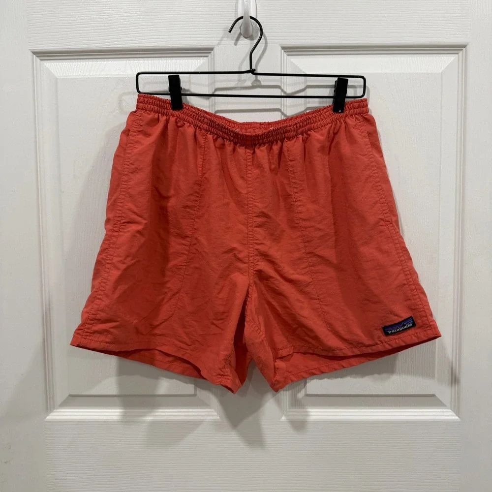 Patagonia Men's Orange Swim‎ Trunks Shorts Size Medium  Drawstring Pocket